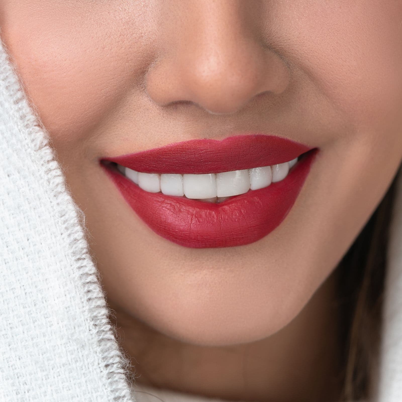 Close-up of a patient's smile and lips