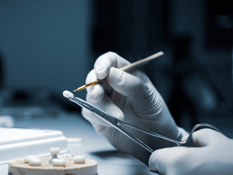 someone making a dental crown